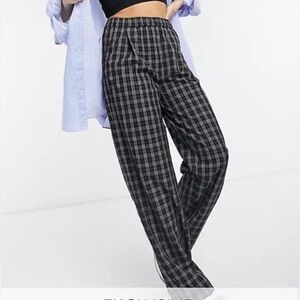 ASOS Collusion long wide leg plaid pants size 6